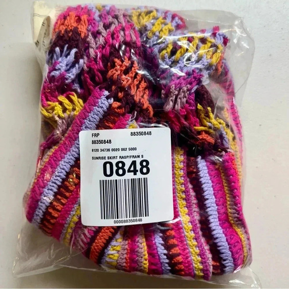 NWT Free People Bali Sunrise Skirt Crochet Knit Mid Rise Long Maxi Rainbow - Picture 10 of 15